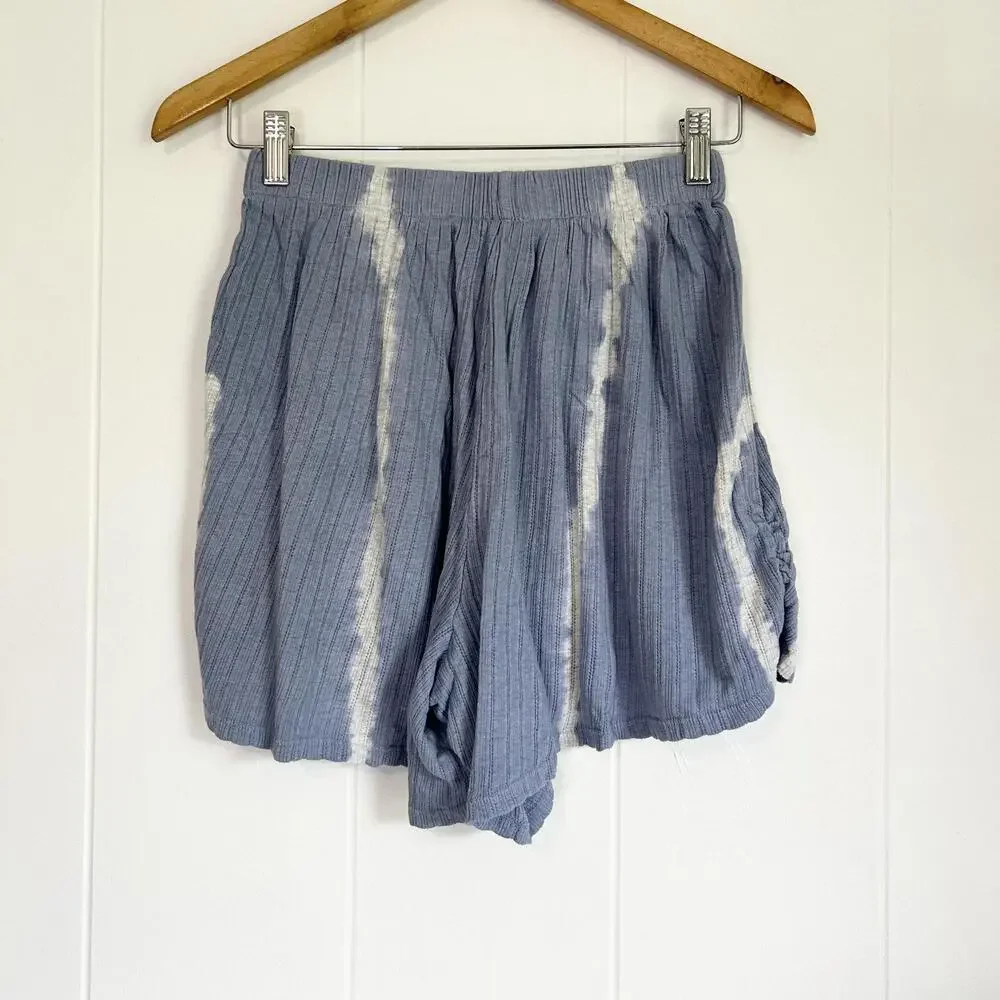 Free People Little Dream Blue Tie Dye Casual Lounge Flowy Shorts Women's Small - Picture 4 of 5